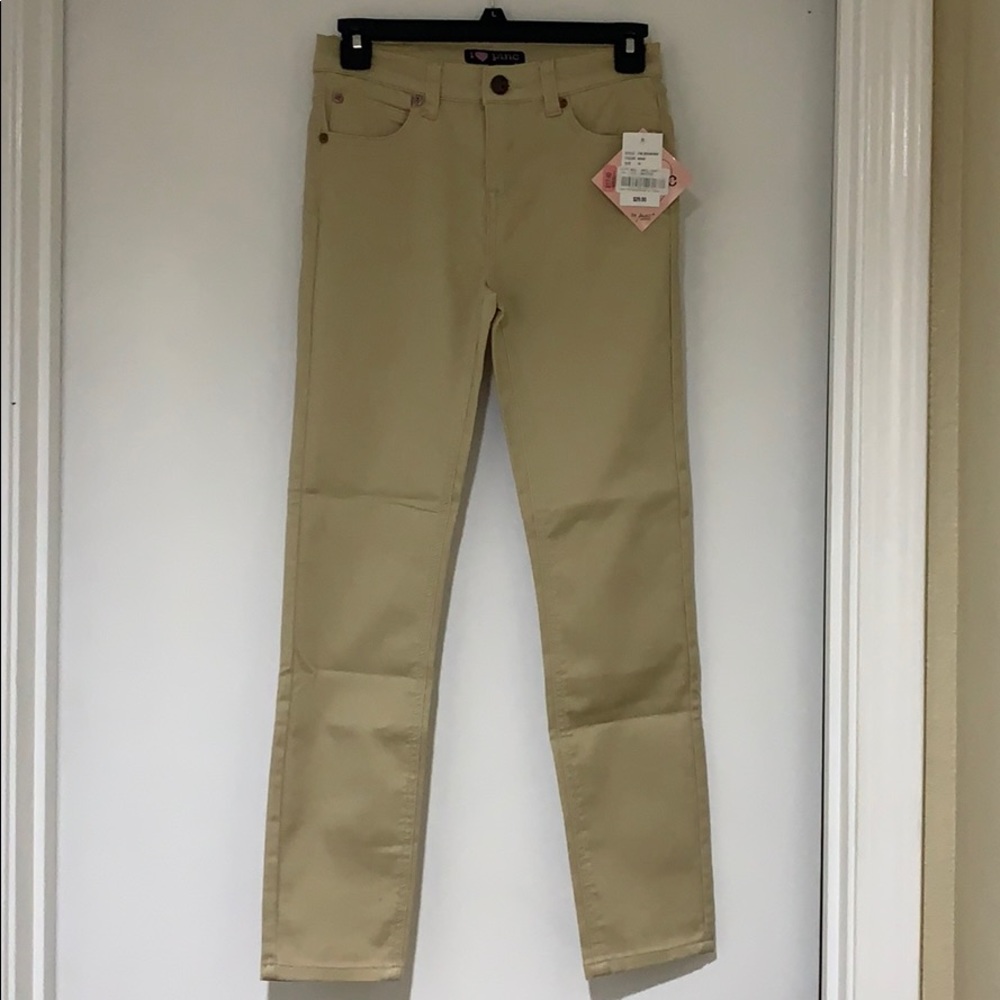 NWT Girls Khaki Stretch School Pants